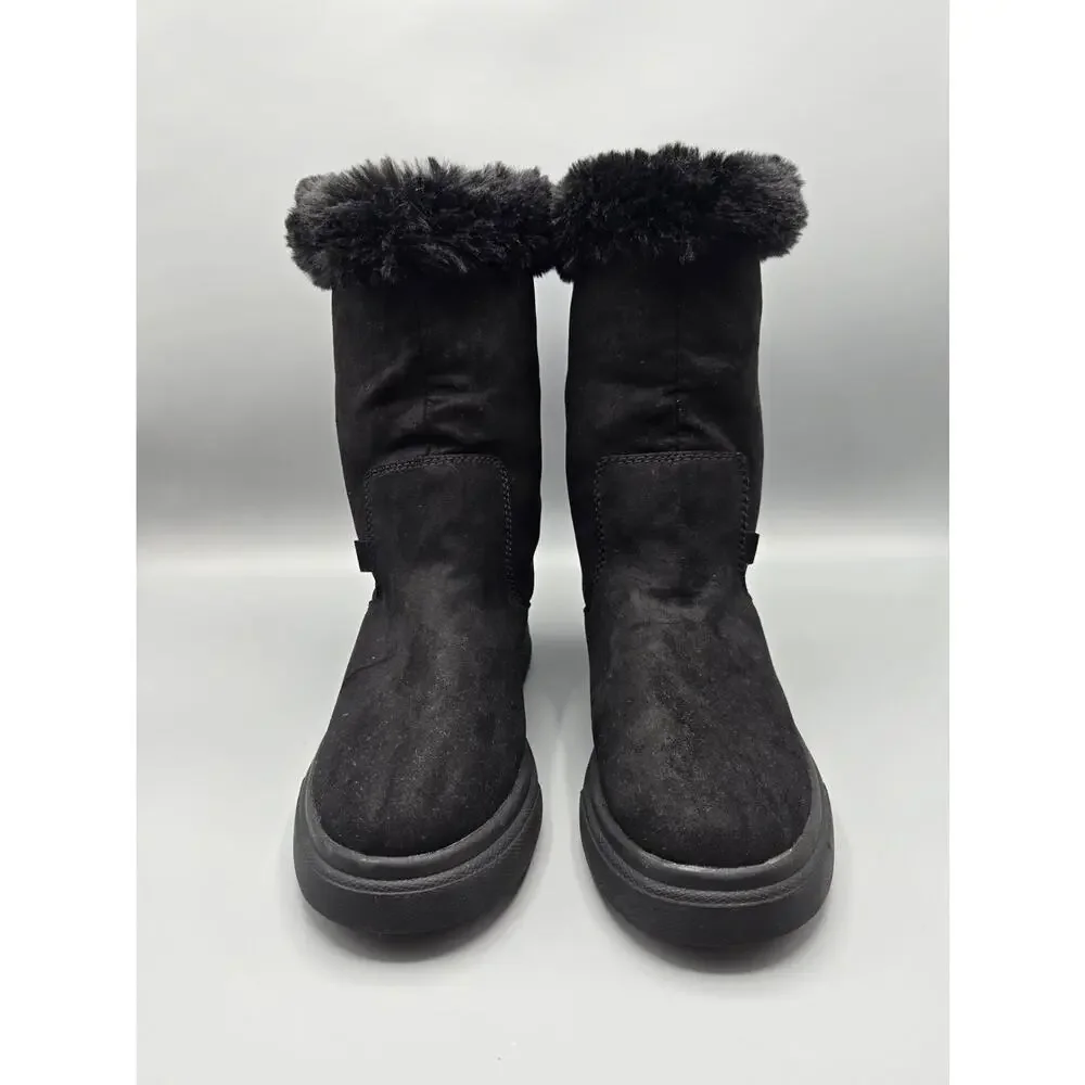 Zara Kids Faux Fur Trim Winter Boots Black Size 35 - Women's Size 5